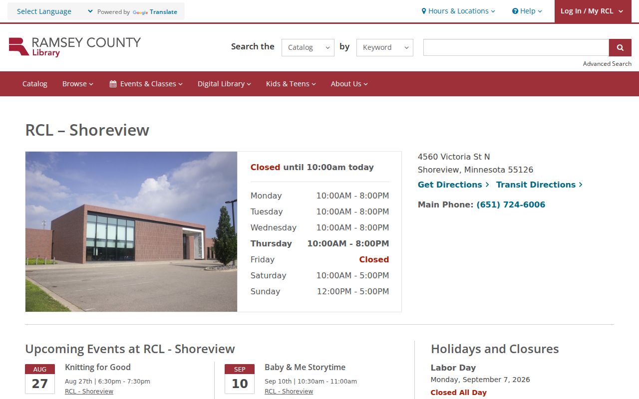 Shoreview city directory Ramsey County Library local research access